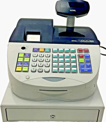 Royal Alpha 601SC POS Cash Register w/Keys, Printer & Cash Drawer Tested Working