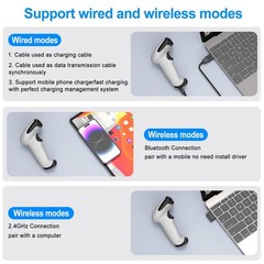 Symcode Bluetooth 2D Scanner 3-in-1 Wireless & USB Wired & Bluetooth Reader