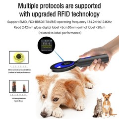 Animal Microchip Pet Tag Scanner ID Reader Animal Labels Handheld UXUB