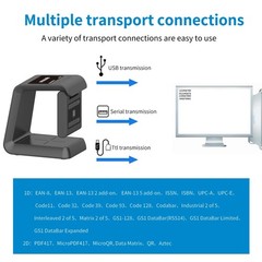 1D 2D Hands-Free Barcode Scanner, with Omnidirectional Automatic Sensing Scan…