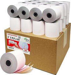 BuyRegisterRolls (32 Rolls) 3-ply 3&Prime; inch 65&prime; Feet Carbonless Paper Kitchen