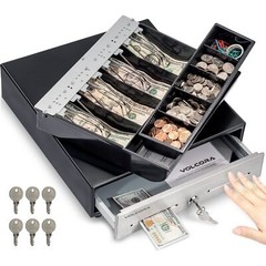 13&Prime; Manual Push Open Cash Register Drawer for Point of Sale (POS) System – Bl…
