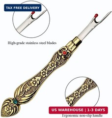 HAHIYO Metal Seam Ripper with Classical Engraved Pattern – Ergonomic Non-Slip Ha