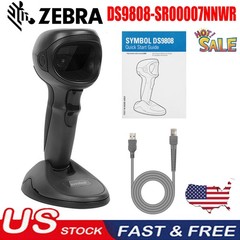 Zebra Motorola Symbol DS9808-SR00007NNWR 2D Barcode Scanner Reader, USB Cable US