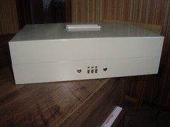 Metal Combination Lock CASH BOX Tan 11 3/8 x 7 1/2 x 3 1/4 Removable Coin Tray