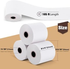 2 1/4&Prime; x 165&prime; Thermal Receipt Paper 50 Rolls Cash Register POS Credit Card Tape
