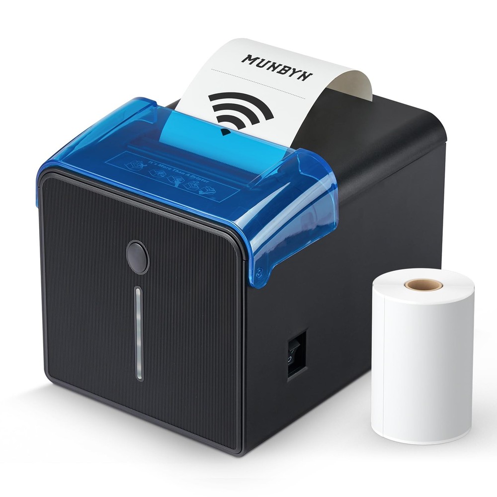 MUNBYN WiFi Receipt Printer with USB Port, 80mm POS Printer Works with Mac