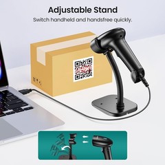 Barcode Scanner with Stand, USB Wired Inventory 2D 1D QR Code Scanner for Com…