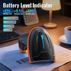 Tera 1D 2D QR Barcode Scanner Wireless and Wired with Orange, Orange