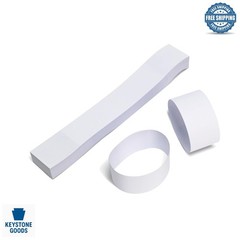 100-Pack White Self-Sealing Currency Straps for Retail & Banking