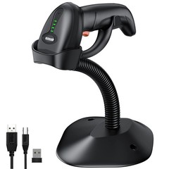 Symcode Bluetooth 2D Black, Barcode Scanner with Auto-Sensing Stand