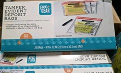 Tamper Evident Deposit Bags New Sealed Pen & Gear 25 Count A Box