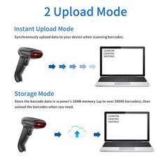 2D Bluetooth Barcode Scanner,Alacrity 1D 2D Hands-Free Automatic Scanning 3-i…