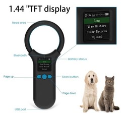Universal Pet Microchip Scanner – 1.44” TFT Screen, 500 Data Storage, Rechargeab