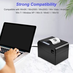 Thermal Receipt Printer 80mm Desktop Direct Thermal Printing USB Connection RRWR