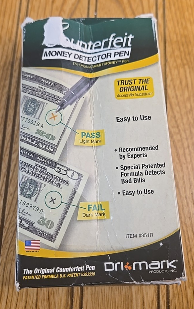 12 Original Dri Mark Counterfeit Money Detector Pen 351R