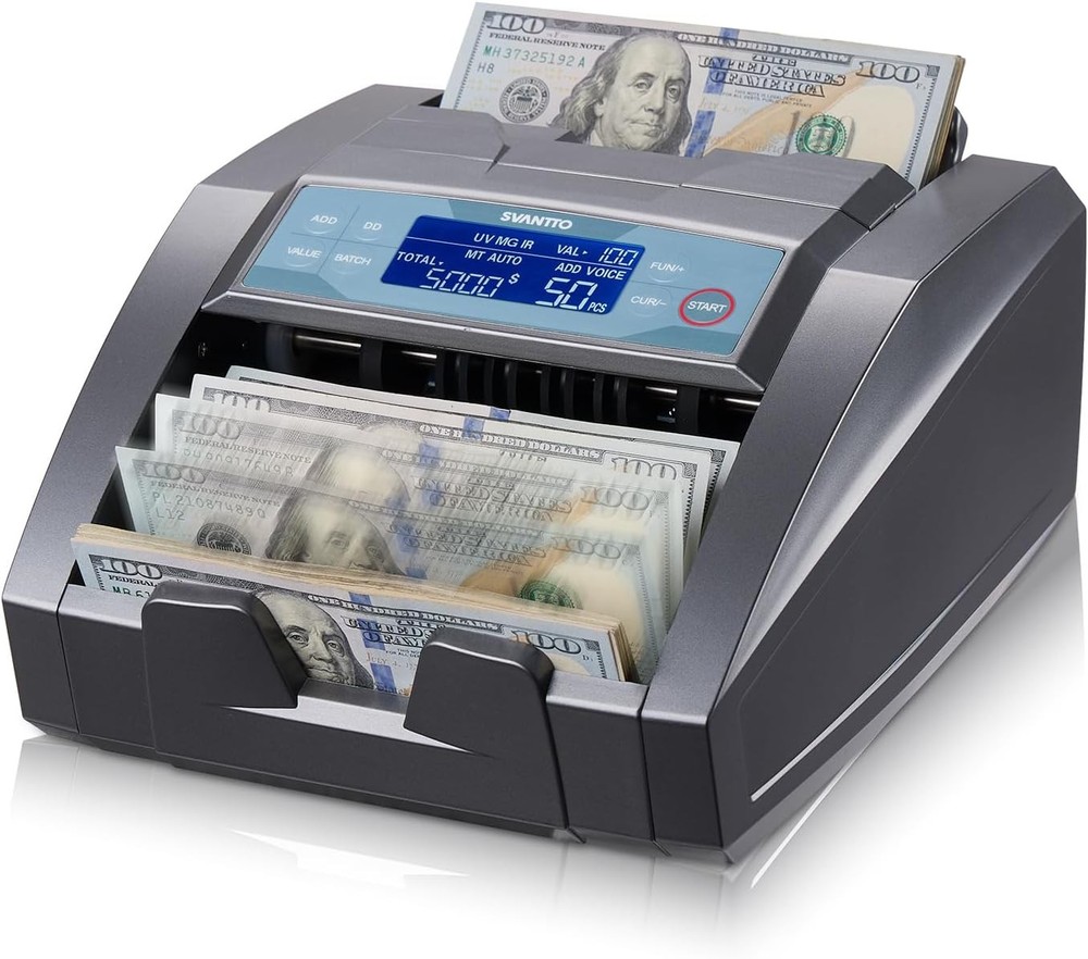 SVANTTO Money Counter 1300/Min Counterfeit Detection