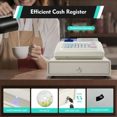 48 Key Electronic Cash Register Money Handling Digital LED Display w/ Key