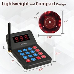 T119 Restaurant 10 Coaster Pagers Guest Wireless Paging Queuing Calling System