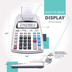 & Upgraded 2025 Printing Calculator Adding Machine 10 Key, Desktop Home Office C