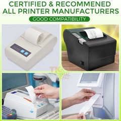(50 Rolls) 2 1/4 230&prime; feet White Thermal Paper Cash Register POS Receipt, Fits A