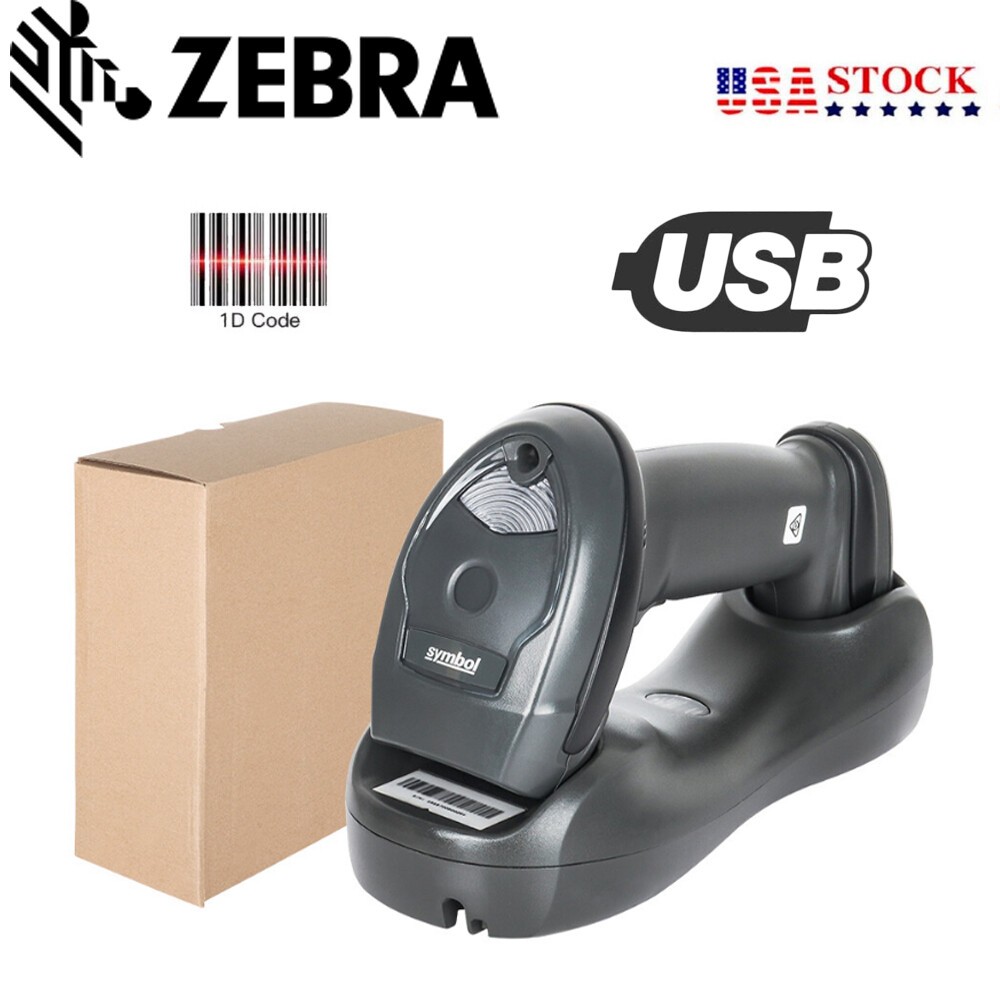 Symbol LI4278-SR20007WR USB 1D Wireless Bluetooth Barcode Scanner W/ Cradle