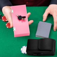 Extra Large Acrylic Portable Cash Box 2 Key Pocket Size Waist Bank Pink Case