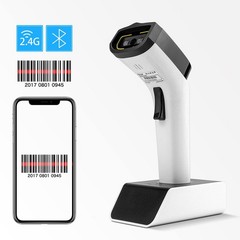 NETUM Fashionable Bluetooth Wireless 1D Barcode Scanner, Hands Free 1D, White