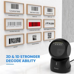 Eyoyo 2D QR Code Desktop Barcode Scanner, Screen Scanning for POS PC Library