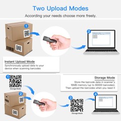 EYOYO 5PCS Mini Wireless 2D QR Code Barcode Scanner Bluetooth USB Reader for PC