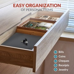 Cash Drawer Tray with Locking Cover – 11.7 x 10.3 x 2.3 Inch Metal Cash Lock …
