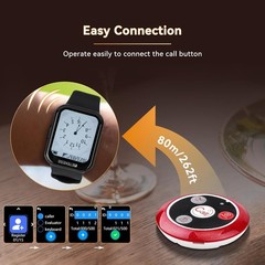 Restaurant Wireless Pager Calling System Waiter Watch & 10 Call Buttons Cafe Bar
