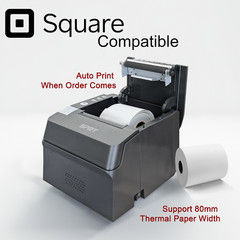 80mm paper size Thermal Receipt Printer for SQUARE APP USB / Ethernet 160mm/s
