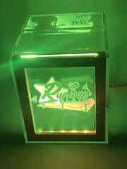Personalized Tip Box With Your Custom Logo Fund Jar Engraved Light Changing LED