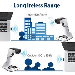 2D Barcode Scanner, White Black Handheld Bar Code Scanner 3 in 1 USB Wired & …
