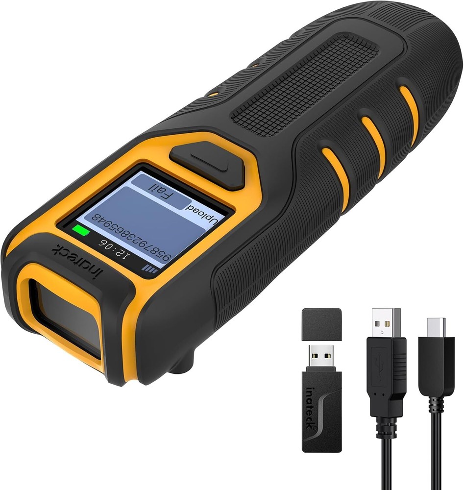 Inateck Barcode Scanner Bluetooth 1D 2D QR Code Scanner Kabellos 2.4GHz Portable