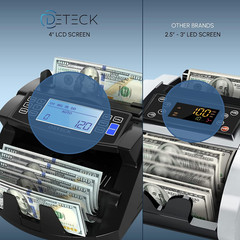 DT200 Money Counter Machine with Value Count – Large 4” LCD Display Cash Counter