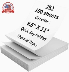 8.5×11 Inch Thermal Paper 100 Sheets Letter Size Dry Quickly Fade-Resistant for
