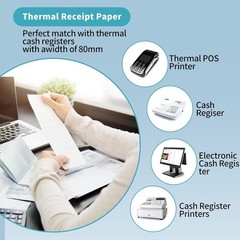 3-1/8&Prime; Thermal Paper Rolls – 10 Rolls x 230ft, Compatible with Star Micronics…