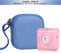 Hard EVA Storage Case for Peripage Mini Pocket Blue-Grey Villus Inside