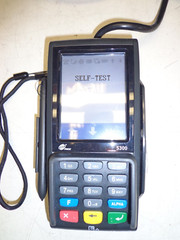 PAX S300 Pin Pad Integrated card reader w/ cords good cosmetic power on pay usd
