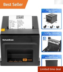 Efficient 80mm USB Thermal Printer with Auto Cutter & Overheating Protection