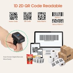 Tera Portable Wearable Ring Barcode Scanner 1D Reader Mini iOS Android