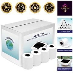 Efficient 24-Roll Thermal Paper Bundle | Pink Warning Mark for Clover Mini Users