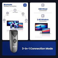 Eyoyo Bluetooth 2D1D Barcode Scanner, Portable Wireless Mini Barcode Reader w…