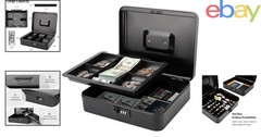 X-Large Cash Box with Combination Lock for Secure Storage of Money and Coins