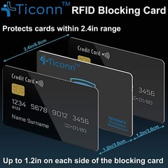 TICONN RFID Blocking Cards – 4 Pack, Premium Contactless NFC Debit Credit Card