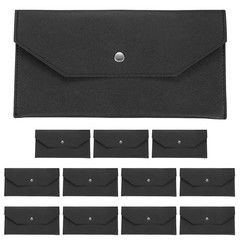12Pcs PU Leather Envelope Wallet Money for Women Men Black]