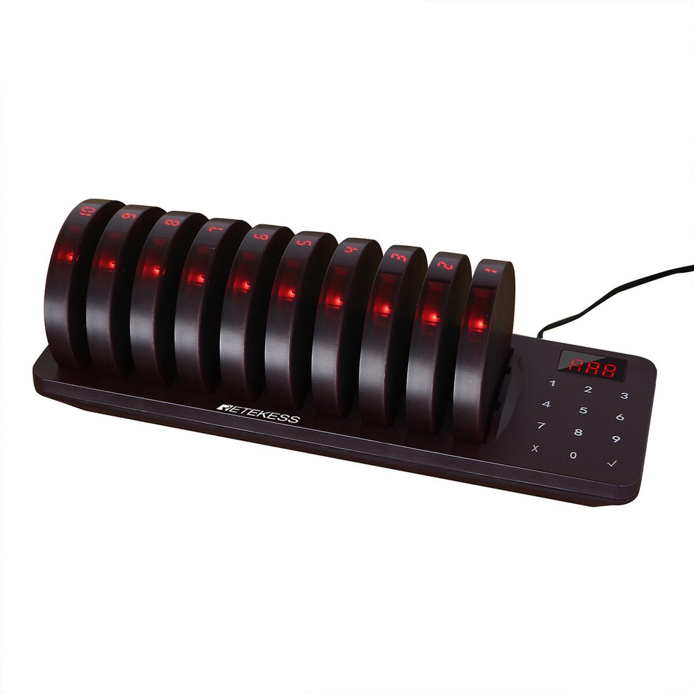 TD162 Pagers for Restaurants Wireless Pager System Queuing 10 Buzzers Food Truck