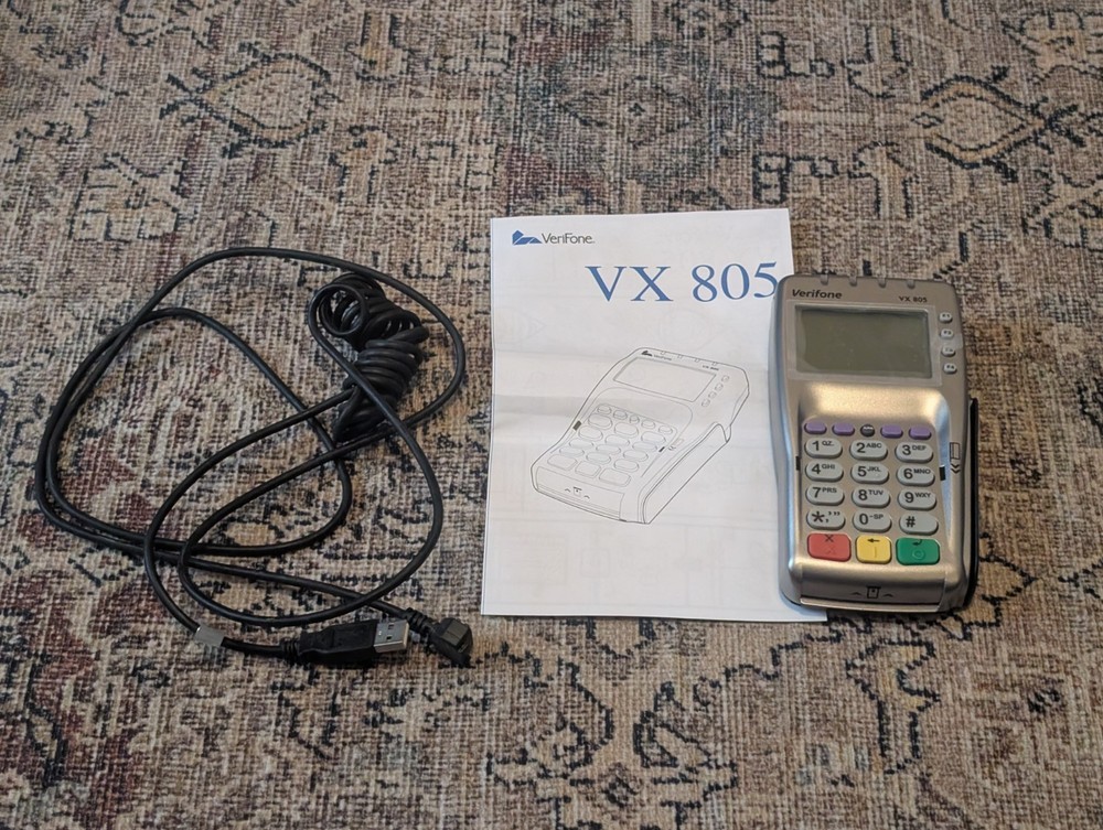 Verifone VX-805 Pin Pad Card Reader + Cable & Manuals – Open Box